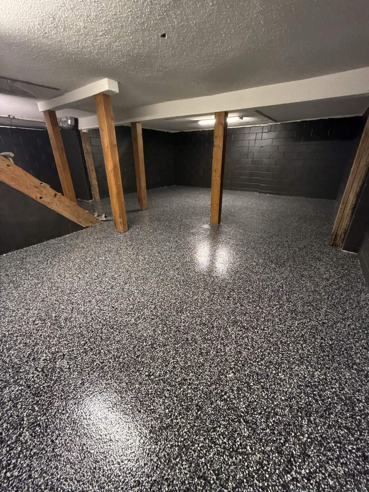 Basement β dark epoxy finished, spacious view